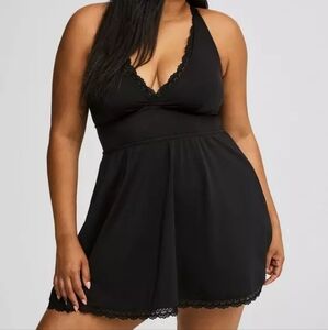 Torrid One Piece Swim Dress Lace Trim Size 3